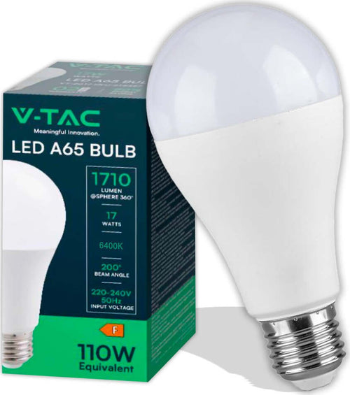 V-TAC-VT-2017-LAMPADINA-LED-E27-17W-GOCCIA-A65-SMD-100lm/W---SKU-214456-/-214457-/-214458