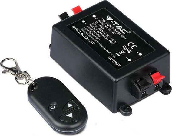 V-TAC VT-2402 Controller per Strip LED 12v e 24v Dimmerabile con Telecomando 3 Tasti (Max 96W)- SKU 3300 Illuminazione/Illuminazione per interni/Illuminazione speciale/Nastri LED Zencoccostore - Formia, Commerciovirtuoso.it