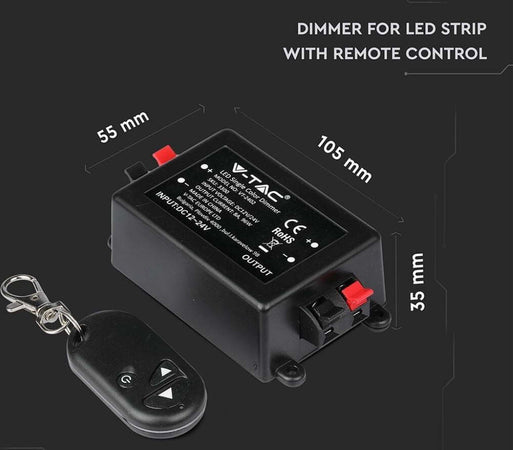 V-TAC VT-2402 Controller per Strip LED 12v e 24v Dimmerabile con Telecomando 3 Tasti (Max 96W)- SKU 3300 Illuminazione/Illuminazione per interni/Illuminazione speciale/Nastri LED Zencoccostore - Formia, Commerciovirtuoso.it