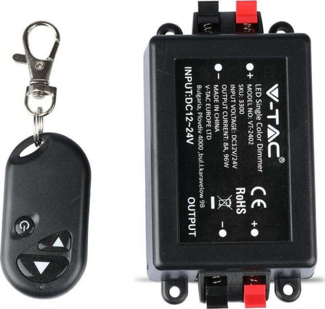 V-TAC VT-2402 Controller per Strip LED 12v e 24v Dimmerabile con Telecomando 3 Tasti (Max 96W)- SKU 3300 Illuminazione/Illuminazione per interni/Illuminazione speciale/Nastri LED Zencoccostore - Formia, Commerciovirtuoso.it