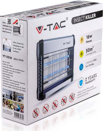 V-TAC VT-3216 ZANZARIERA ELETTRICA INSECT KILLER LAMPADA UV 16W LUCE BLU ATTIRA ED ELIMINA INSETTI - SKU 11179 Giardino e giardinaggio/Giardinaggio/Prodotti fitosanitari e pesticidi/Accessori/Lampadine fulmina-insetti di ricambio Zencoccostore - Formia, Commerciovirtuoso.it