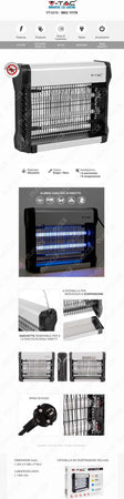 V-TAC VT-3216 ZANZARIERA ELETTRICA INSECT KILLER LAMPADA UV 16W LUCE BLU ATTIRA ED ELIMINA INSETTI - SKU 11179 Giardino e giardinaggio/Giardinaggio/Prodotti fitosanitari e pesticidi/Accessori/Lampadine fulmina-insetti di ricambio Zencoccostore - Formia, Commerciovirtuoso.it