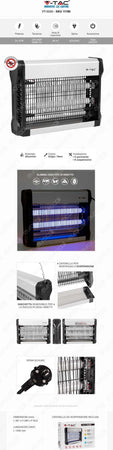 V-TAC VT-3220 ZANZARIERA ELETTRICA INSECT KILLER LAMPADA UV 20W LUCE BLU ATTIRA ED ELIMINA INSETTI - SKU 11180 Giardino e giardinaggio/Giardinaggio/Prodotti fitosanitari e pesticidi/Accessori/Lampadine fulmina-insetti di ricambio Zencoccostore - Formia, Commerciovirtuoso.it
