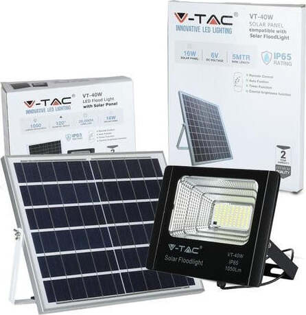 V-TAC VT-40W FARO LED 16W A BATTERIA CON PANNELLO SOLARE E TELECOMANDO Luce Bianco Fredda / Naturale Illuminazione/Illuminazione per esterni/Proiettori Zencoccostore - Formia, Commerciovirtuoso.it