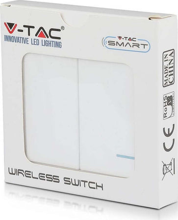 V-TAC VT-5132 Interruttore Wireless a Doppio Tasto con Sensore Colore Bianco IP54 - SKU 8461 Fai da te/Sicurezza e protezione/Sistemi di sicurezza domestica/Rilevatori di movimento Zencoccostore - Formia, Commerciovirtuoso.it