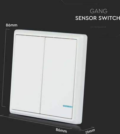V-TAC VT-5132 Interruttore Wireless a Doppio Tasto con Sensore Colore Bianco IP54 - SKU 8461 Fai da te/Sicurezza e protezione/Sistemi di sicurezza domestica/Rilevatori di movimento Zencoccostore - Formia, Commerciovirtuoso.it