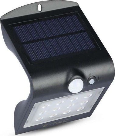 V-TAC VT-767-2 LAMPADA NERO DA MURO LED 1,5W CON PANNELLO SOLARE E SENSORE - SKU 8277-2 Illuminazione/Illuminazione per esterni/Lampade da parete Zencoccostore - Formia, Commerciovirtuoso.it