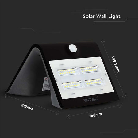 V-TAC VT-768 LAMPADA DA MURO LED 3W CON PANNELLO SOLARE E SENSORE CREPUSCOLARE E MOVIMENTO - SKU 7528 Illuminazione/Illuminazione per esterni/Lampade da parete Zencoccostore - Formia, Commerciovirtuoso.it
