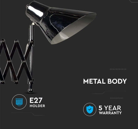V-TAC VT-7702 Lampada LED da Muro con Portalampada E27 (Max 60W) Braccio a Soffietto - SKU 40431 Illuminazione/Illuminazione per interni/Illuminazioni per pareti/Lampade da lettura Zencoccostore - Formia, Commerciovirtuoso.it