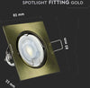 V-TAC VT-779 PORTAFARETTO ORIENTABILE QUADRATO DA INCASSO PER LAMPADINE GU10 E GU5.3 COLORE ORO - SKU 8581 Illuminazione/Illuminazione per interni/Luci da incasso/Portafaretti da incasso Zencoccostore - Formia, Commerciovirtuoso.it