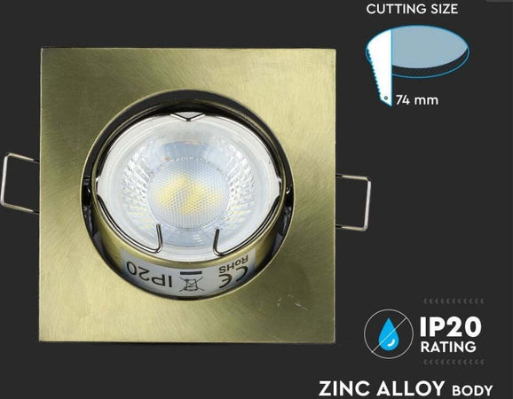 V-TAC VT-779 PORTAFARETTO ORIENTABILE QUADRATO DA INCASSO PER LAMPADINE GU10 E GU5.3 COLORE ORO - SKU 8581 Illuminazione/Illuminazione per interni/Luci da incasso/Portafaretti da incasso Zencoccostore - Formia, Commerciovirtuoso.it