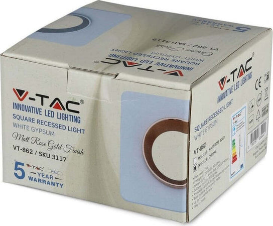 V-TAC VT-862-CHW Portafaretto LED da Incasso Quadrato GU10 e GU5.3 (MR16) Corpo in Gesso Bianco con e Metallo Cromato - SKU 3119 Illuminazione/Illuminazione per interni/Luci da incasso/Portafaretti da incasso Zencoccostore - Formia, Commerciovirtuoso.it