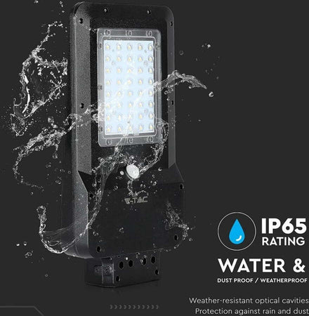 V-TAC-VT-ST15-LAMPADA-STRADALE-LED-15W-LAMPIONE-SMD-CON-PANNELLO-SOLARE---SKU-8549-/-8548