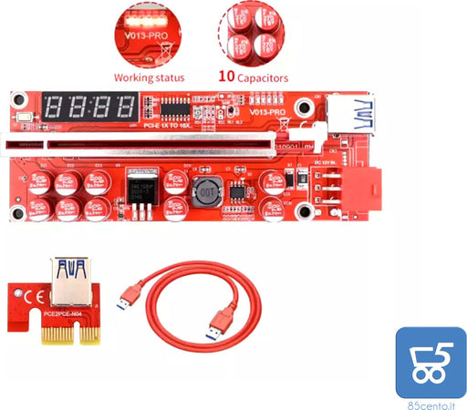 V013 PRO PCIE Riser per Scheda Video PCI Express X16 Extender SATA a 6pin