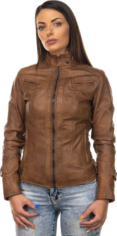 V173---Biker-Donna-Cuoio-in-vera-pelle