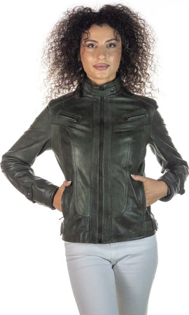 V173---Biker-Donna-Verde-in-vera-pelle
