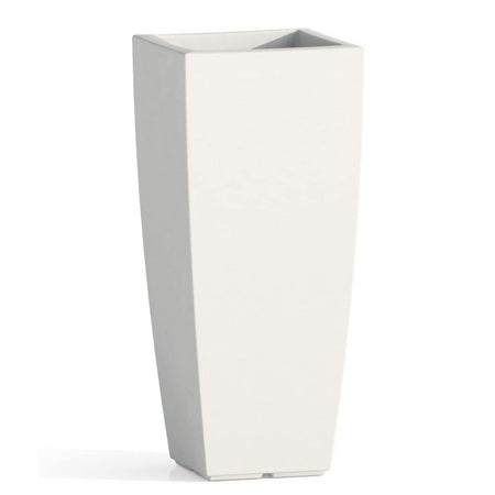 Vaso Cromia Square quadrato e alto tinta unita in resina "Made in Italy"