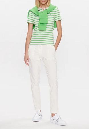 Tommy Hilfiger POLO 1985 SLIM PIQUE STRIPE POLO SS da donna