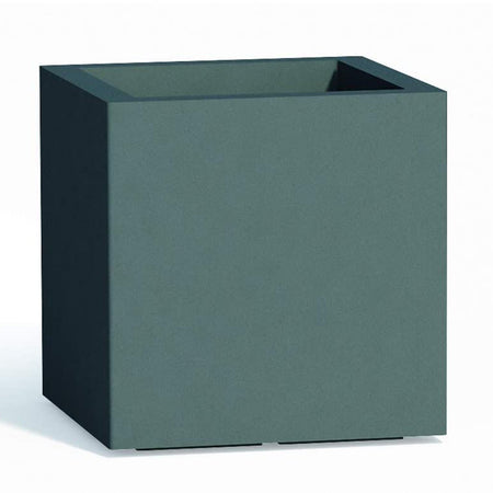 Vaso Cromia Cube quadrato decorazione a tinta unita in resina "Made in Italy"