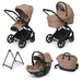 FOPPAPEDRETTI Sistema Combinato TicToc Pro i-Size colore GOLD - trio full completo - navicella, passeggino, ovetto seggiolino auto, borsa Elegant, base Elevo