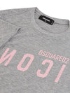 DSQUARED2 T-Shirt Grigio Melange con logo Dsquared2 Icon. da donna