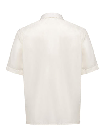 Dior Camicia Mezza Manica con Zip in Bianco con Logo da uomo