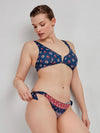 Costume Gisela 2/30222BT taglia M, bikini reversibile fantasia etnica, top gran capienza senza ferretto, slip regolabile con laccetti, spalline regolabili.