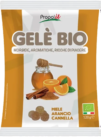 Gelé bio 120g : Propoli, Limone, Camomilla caramelle morbide, aromatiche e ricche di piacere naturale