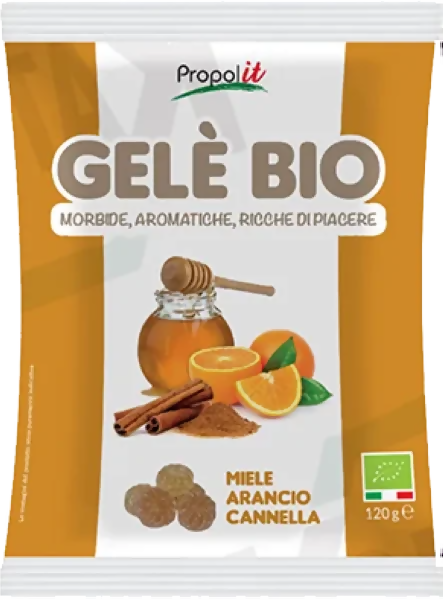 Gelé bio 120g : Propoli, Limone, Camomilla caramelle morbide, aromatiche e ricche di piacere naturale