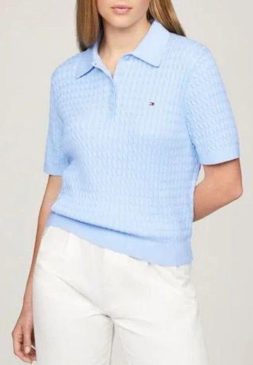 Tommy Hilfiger POLO CO CABLE FINE GG POLO SWEATER SS da donna