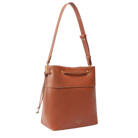 Pinko borse a tracolla donna pinko - secchiello classic pelle - marrone da donna