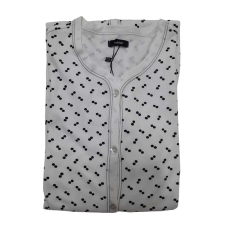 Camicia da notte donna Bisbigli Serie 5 Eco, apertura con bottoni, fondo smerlato, tessuto modal e cotone, Made in Italy