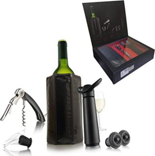 VACUVIN---SET-DI-ACCESSORI-DA-VINO---6-PEZZI---NERO