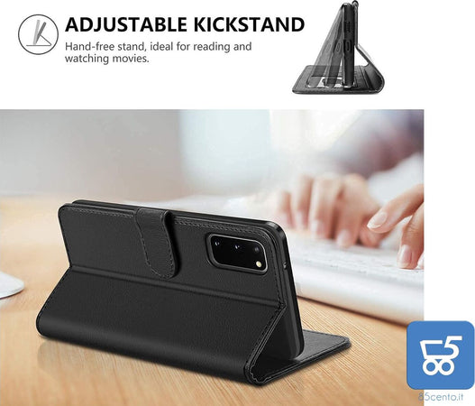 Vakoo Serie Wallet Custodia in Pelle a Libro per Samsung Galaxy S20 6,2" Nero