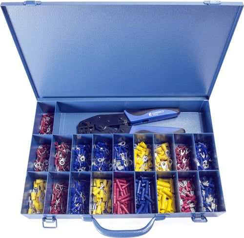 Valigetta assortita di terminali preisolati, con schiaccia-capicorda Fai da te/Materiale elettrico/Capicorda La Zappa - Altamura, Commerciovirtuoso.it