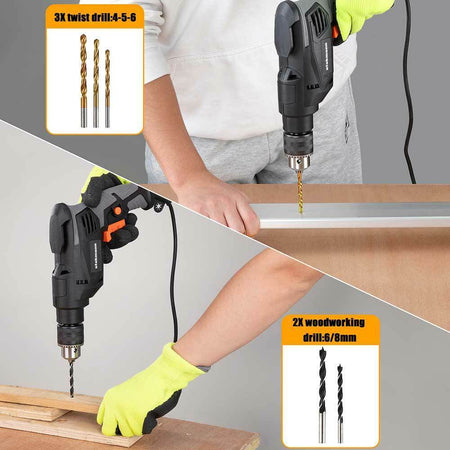 Valigetta-Attrezzi-27pz-+-Trapano-Avvitatore-Elettrico-710W-3000rpm-Mandrin-13mm