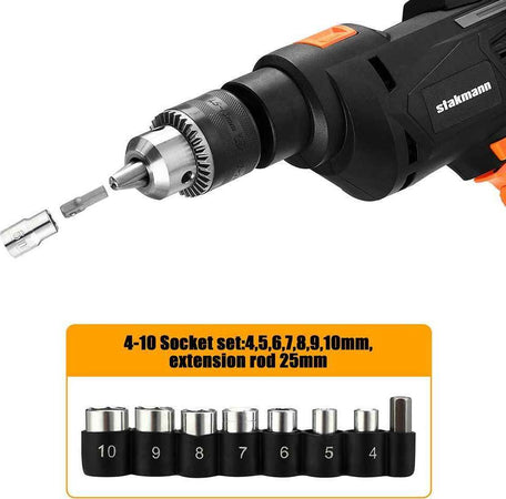 Valigetta-Attrezzi-35pz-con-Trapano-Elettrico-a-Percussione-710W-3000rpm-13mm
