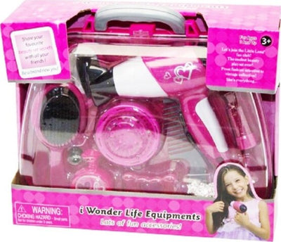 Valigetta-Beauty-Giocattolo-Bambini-Phon-Funzionante-Spazzola-E-Accesori-Gioco