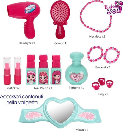 VALIGETTA CENTRO BELLEZZA FASHION PER BAMBINE GIOCATTOLO CON ACCESSORI PORTATILE Giochi e giocattoli/Giochi d'imitazione e accessori di travestimento/Medico Trade Shop italia - Napoli, Commerciovirtuoso.it