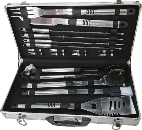 Valigetta per barbecue accessori per BBQ in alluminio acciaio inox grigliata brace griglia