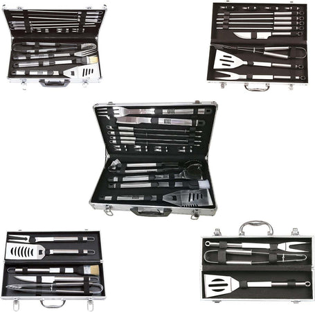 Valigetta per barbecue accessori per BBQ in alluminio acciaio inox grigliata brace griglia