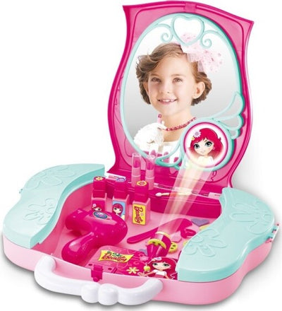 Valigetta-Proiettore-Specchiera-Centro-Bellezza-Per-Bambine-Giocattolo-Portatile