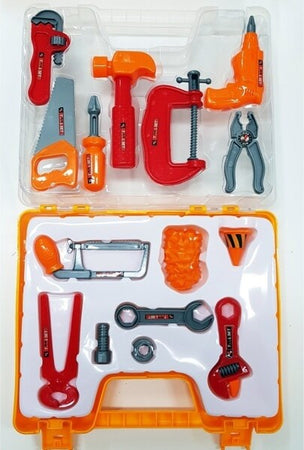 Valigetta-Set-15-Pezzi-Attrezzi-Da-Lavoro-Trapano-Sega-Crick-Pinza-Morsetto