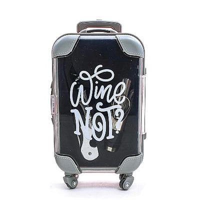 Set sommelier con 2 accessori in valigia in acciaio e plastica per decorazioni natalizie