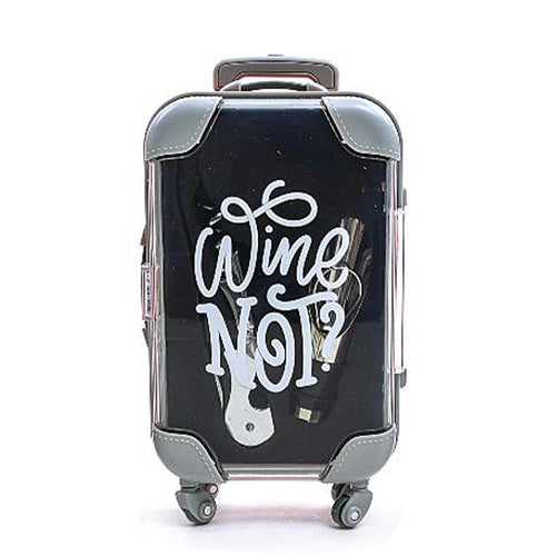 Set sommelier con 2 accessori in valigia in acciaio e plastica per decorazioni natalizie