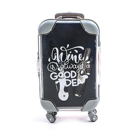 Set sommelier con 2 accessori in valigia in acciaio e plastica per decorazioni natalizie