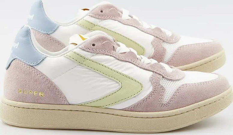 Valsport-Super-nylon-tessuto-bianco-rosa-verde
