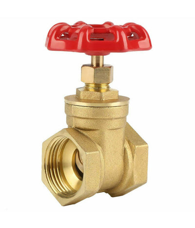 Valvola A Saracinesca In Ottone Da 3/4 Filetta Ruota Rotella Rossa A Valvola