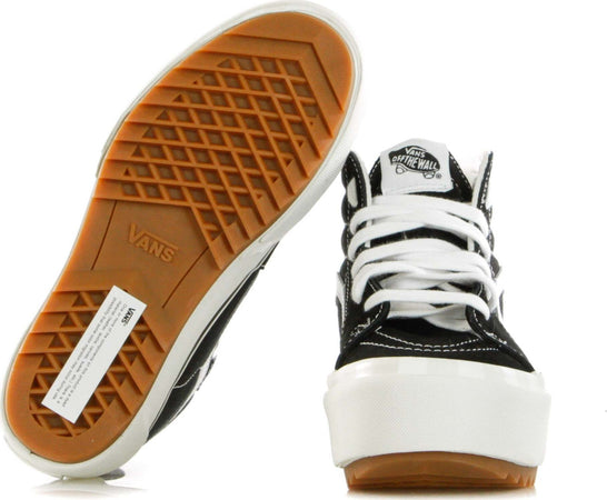 VANS-Scarpa-Alta-Donna-Sk8-hi-Stacked-Suedecanvas/black-da-donna
