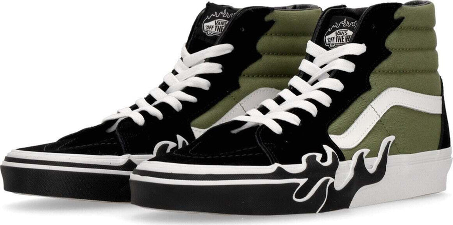 VANS-Scarpa-Alta-Uomo-Sk8-hi-Flame-Loden-Green-da-uomo